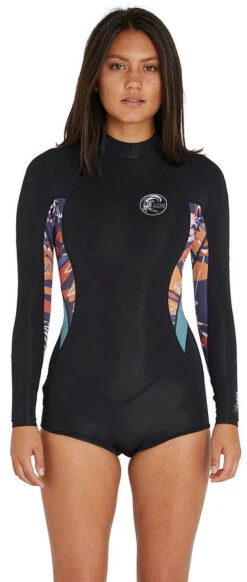 Oneill Bahia Ladies LS Mid Spring Navy Tropical -Diving Suit Shop 4859OAnt 1