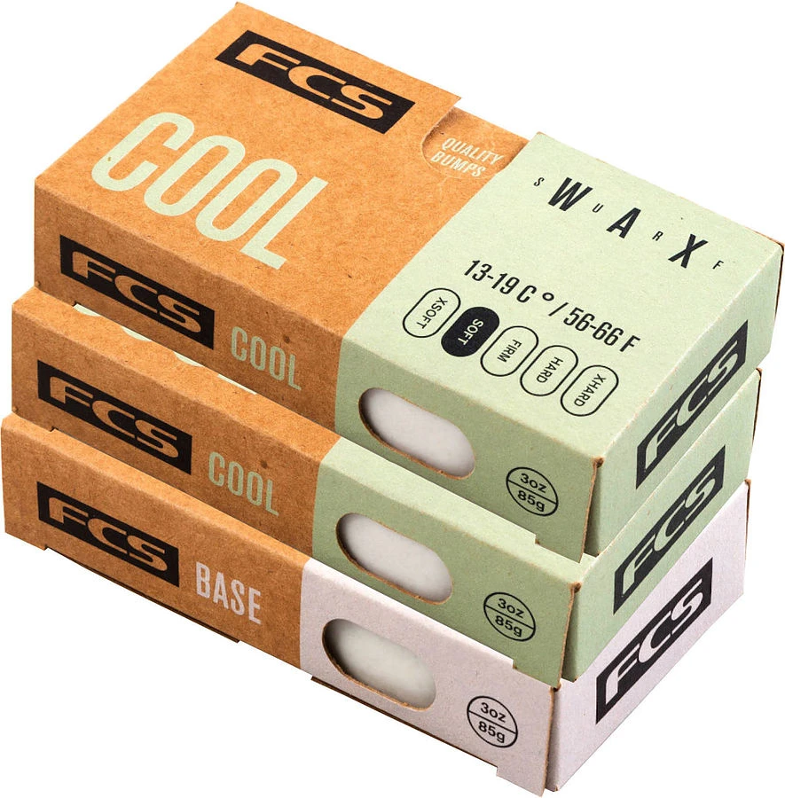 FCS Mixed 3 Pack Wax Basecoat And Cool 3 FCS Mixed 3 Pack Wax Basecoat And Cool