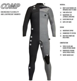 Xcel 3mm 4mm Comp Mens Steamer Fullsuit